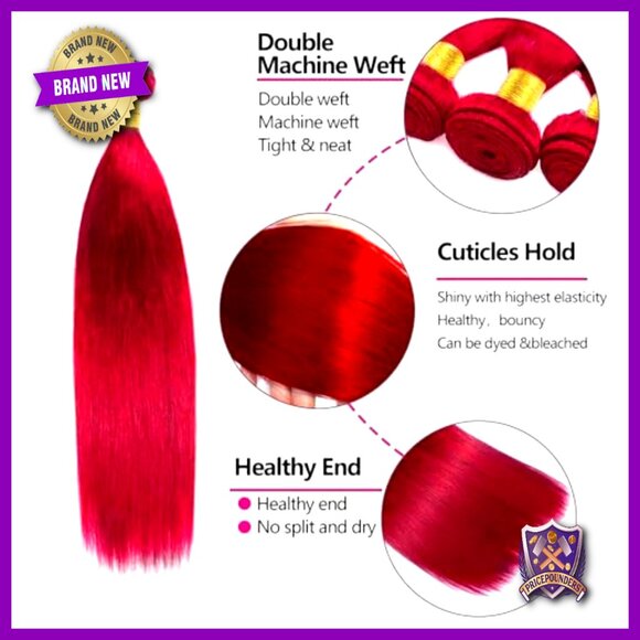 3 Bundles Straight Human Hair Extensions 22-26 Inch Unprocessed Virgin Remy main image 5